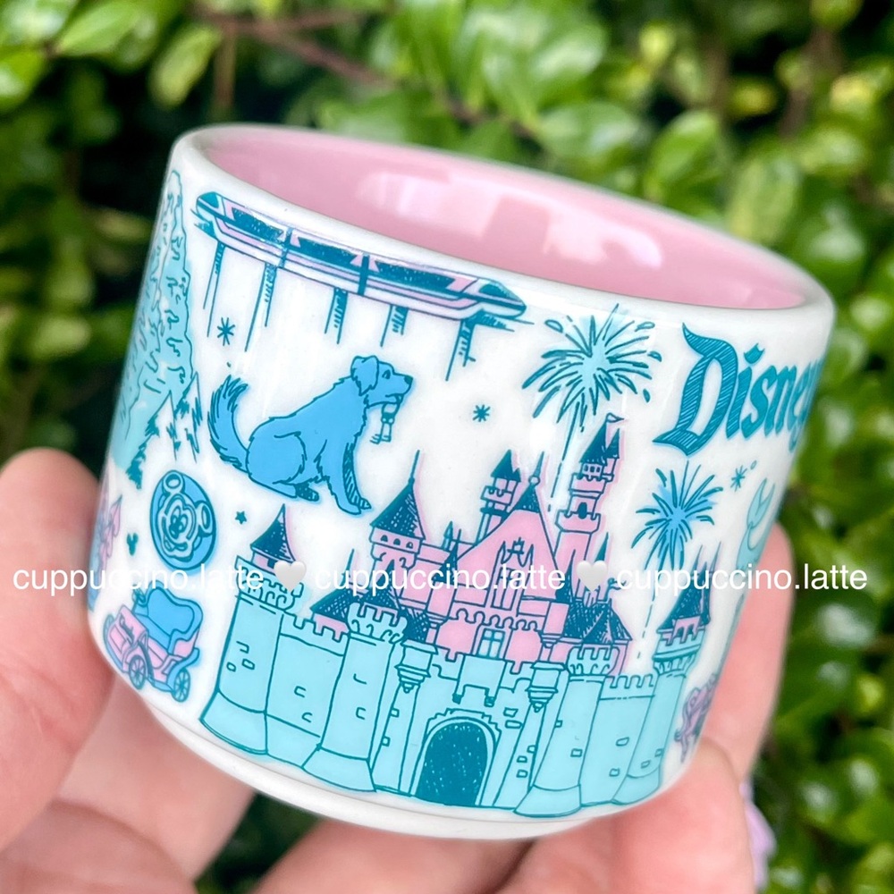 🏰NWT🩷Starbucks Disneyland Pink Blue Pin Drop Been There Series Ceramic Mini Mug - Picture 3 of 8
